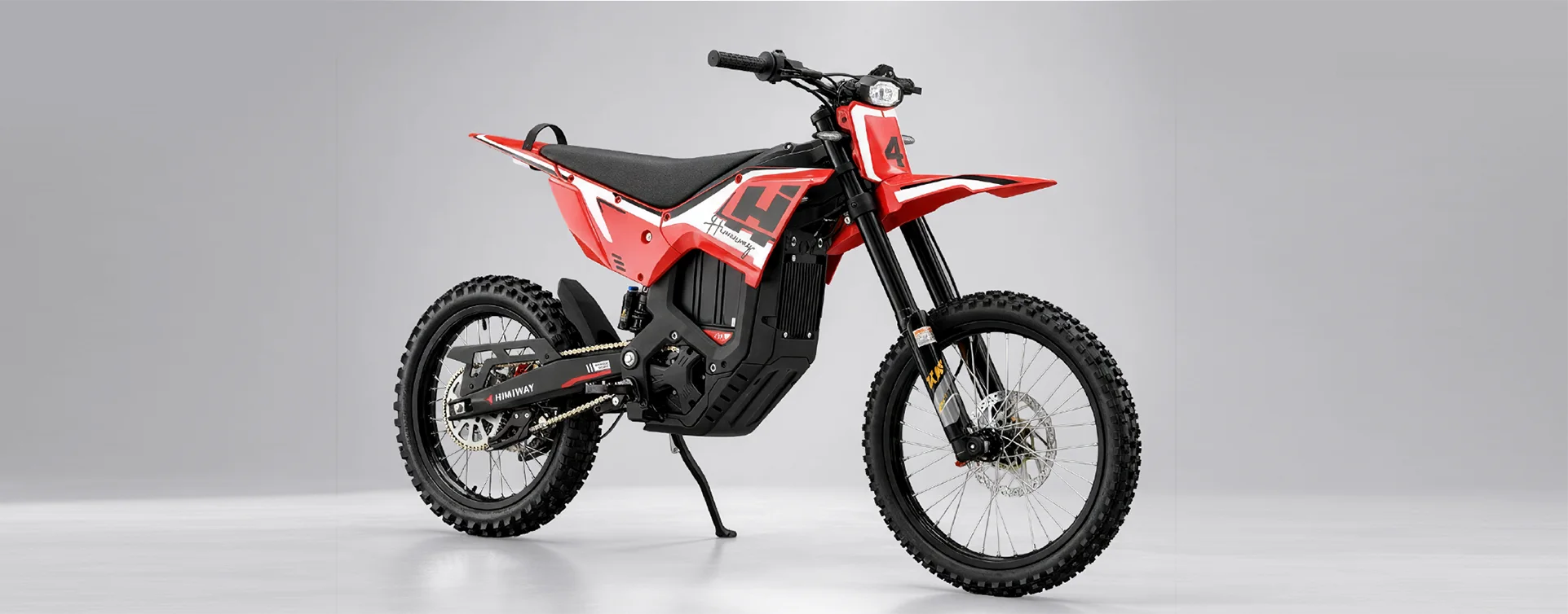 8F E-Moto electric dirt bike in red and black