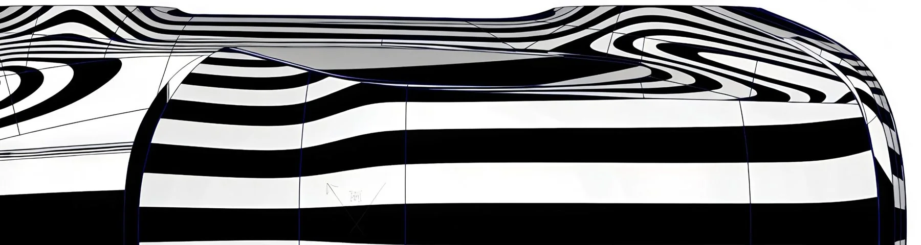 Zebra reflection analysis on a full vehicle body surface